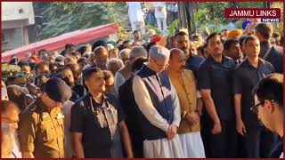 JampK CM Omar Abdullah attends the last rites of BJP MLA Devendra Singh Rana in Jammu [upl. by Annalla625]