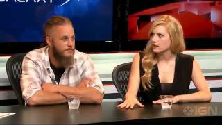 Vikings Travis Fimell and Katheryn Winnick Interview ComicCon 20132003 [upl. by Atinehs544]