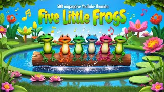 quot🎶 Jump Into Joy Learn the Five Little Frogs Nursery Rhyme  Fun Lessons for Kids 🐸✨quot [upl. by Arihs]