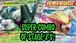 Is Pidgeot ex the PERFECT PARTNER for Meowscarada ex Pokemon TCG Live [upl. by Naujat]