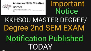 kkhsou Master DegreeDegree 2nd SEM EXAM Notification Published [upl. by Paul581]