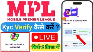 mpl pro me kyc verification kaise kare  mpl pro kyc verification  how to verify kyc in mpl pro [upl. by Nohtahoj479]