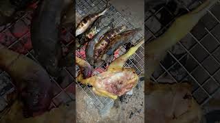 BBQ on Field food seafood seafoodlover fish delicious seafoodslover streetfood [upl. by Htir]