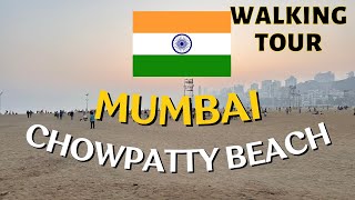 🇮🇳 Mumbai Vibrant Walking Tour at Chowpatty Beach The Coastal Charm of this Big City [upl. by Adamo510]