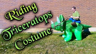 Inflatable Riding Triceratops Costume [upl. by Austreng417]