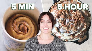 5 Min Vs 5 Hour Vegan Cinnamon Rolls [upl. by Esetal]