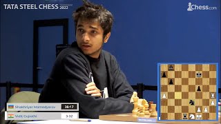 Vidit Gujrathi loses and gets emotional  Tata Steel Chess Round 12 [upl. by Anahs]