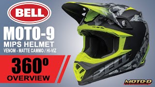 Bell quotMoto9quot MIPS Helmet Venom Camo HiViz  360 Video  MOTOD Racing [upl. by Salas648]