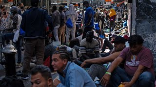 Migrant crisis intensifies in New York [upl. by Yecies698]