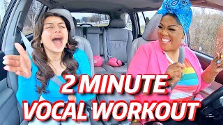 Vocal Coach and Young Girl SING Hard Vocal Warmups in Carpool Karaoke [upl. by Chessy]