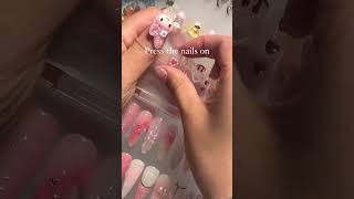 ASMR Fake Nails Extensions 🫰 nailart diynails nailextensionathome youtubeshorts shorts nails [upl. by Littman]