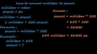 how to convert millibar to pascal  pressure converter [upl. by Nilde]