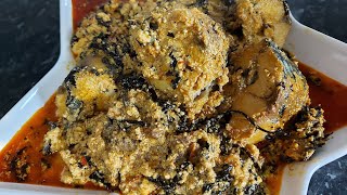 UPDATED HEALTHY EGUSI SOUP WITH ONLY MACKEREL AND CRAYFISH [upl. by Nacim402]