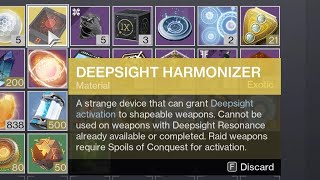 How The quotDeepsight Harmonizerquot Works To Unlock Weapon Patterns Destiny 2 [upl. by Hutton]