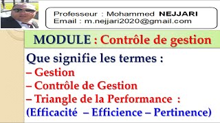 CGDéfinitions des termes  gestion performance efficacité efficience et pertinence [upl. by Marwin]