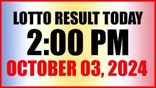 Lotto Result Today 2pm October 3 2024 Swertres Ez2 Pcso [upl. by Hafeetal]