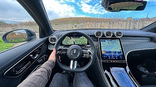 New MercedesBenz GLC 300 4MATIC 2023 AMG Line  POV Driving Exterior Interior Trunk amp MBUX [upl. by Inness]