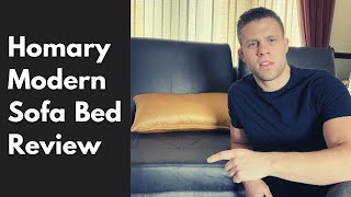 Homary Modern Black Convertible Sofa Bed Review Personally Tested [upl. by Bezanson]