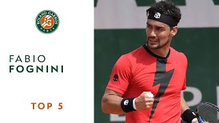 Fabio Fognini  TOP 5  Roland Garros 2018 [upl. by Romalda361]