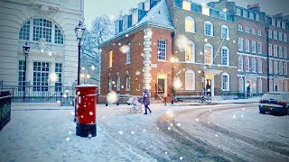 Snow Frozen Winter Wonderland City of London England  2018 Storm [upl. by Otilia]