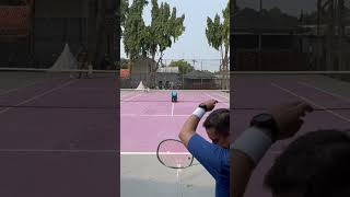 Single handed backhands with YONEX Percept 100 tennis ballmachine tennislife yonex backhand [upl. by Anu248]