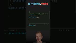 External Code Snippets with JavaDoc java shorts coding airhacks [upl. by Krisha]