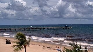 LIVE LauderdaleByTheSea Beach Cam as Hurricane Dorian storms off the coast  courtesy Earthcam [upl. by Tailor]