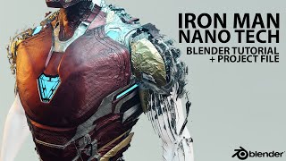 Iron Man Nano Tech VFX Blender Tutorial full project included  Aqib Aleef HarlowGraphics [upl. by Slavin]