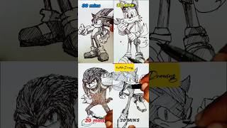 Pendrawing speed Sonic characters compilation in 10secs5mins2hrs drawing art shorts sonic [upl. by Aicertal]