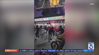 Flash mob robbery crackdown in LA [upl. by Zoe]