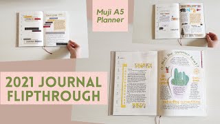 2021 Journal Flipthrough Muji A5 Planner [upl. by Aicnom657]