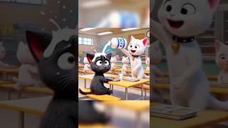 Black cat and white cat story ai cat aicat cutecat catlover cartoon [upl. by Tterrej]