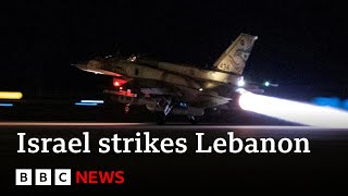 Israel says it hit 100 Hezbollah rocket launchers in Lebanon  BBC News [upl. by Vashtia]