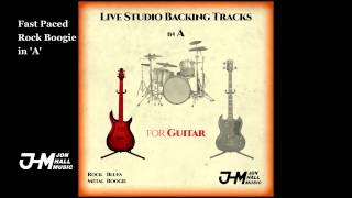 Fast Paced Rock Boogie in A  Guitar Backing Track [upl. by Asaert]