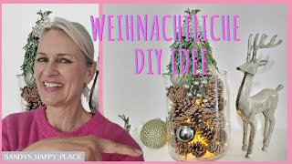 Weihnachtsdeko im Glas  weihnachtliche DIY Idee in der Vase 🦌⭐️🌟🕯 [upl. by Sigler]