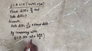 1 A simple harmonic progressive wave is represented by y  A sin 100 πt  3x The distance [upl. by Rambert]