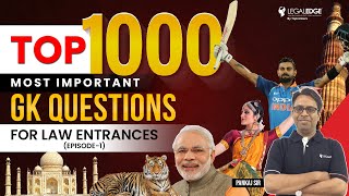 Most Important GK Questions and Answers for Law Entrance Exam  Top 1000 Questions  Ep1 [upl. by Aniras]