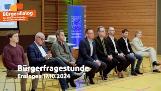 Bürgerdialog 2024 Bürgerfragestunde Ensingen [upl. by Enirok]