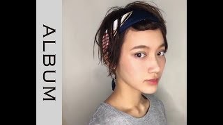 ☆簡単☆ スカーフを使ったショートヘアアレンジ 【ヘアアレンジ】〖ALBUM〗 [upl. by Summer]