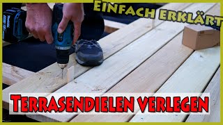 5 Schritte Terrassendielen einfach verlegen  ohne Schäden [upl. by Eytteb]