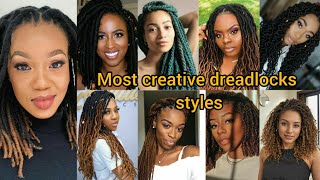 Most creative dreadlocks hairstyles for black women  Crochet dreadlocks styles 2024 [upl. by Aristotle]