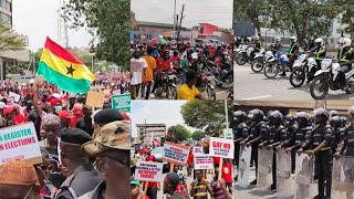 WATCH Thousands of Ghanaians hit the street to Demonstrate quotEnough Is Enough Demoquot [upl. by Acinor]