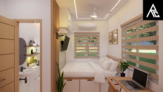 Beautiful Small Bedroom with Toilet amp Bath Design Idea 3x3 Meters Only [upl. by Airuam]