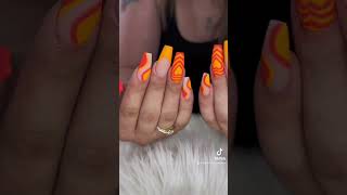 Bright orange nails🧡💛🧡💛 shorts nailart nailartist naildesigns nailsdesign nailart nails fnaf [upl. by Nwahsyt]