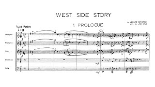 Score quotWest Side Storyquot suite for brass quintet  Leonard Bernstein arr Jack Gale [upl. by Adnoma]