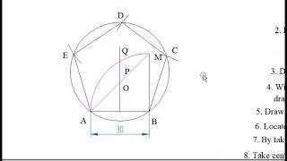 Engineering Drawing Regular Pentagon  Engineering Graphics  DBATU [upl. by Daub]