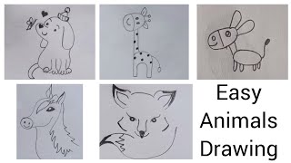 How to draw different types of animals drawing easy step by step beefreeart [upl. by Miki]