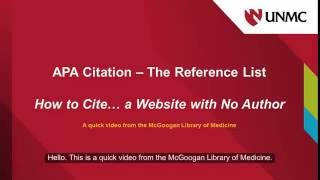 APA How to Cite a Website with No Author [upl. by Aner]