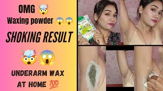 How to do underarm wax using waxing powder 😱💯  Underarm wax at home  self underarm wax at home [upl. by Hcurob]