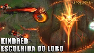 Kindred Escolhida do Lobo  Skin Spotlight PREVIA [upl. by Charleen414]